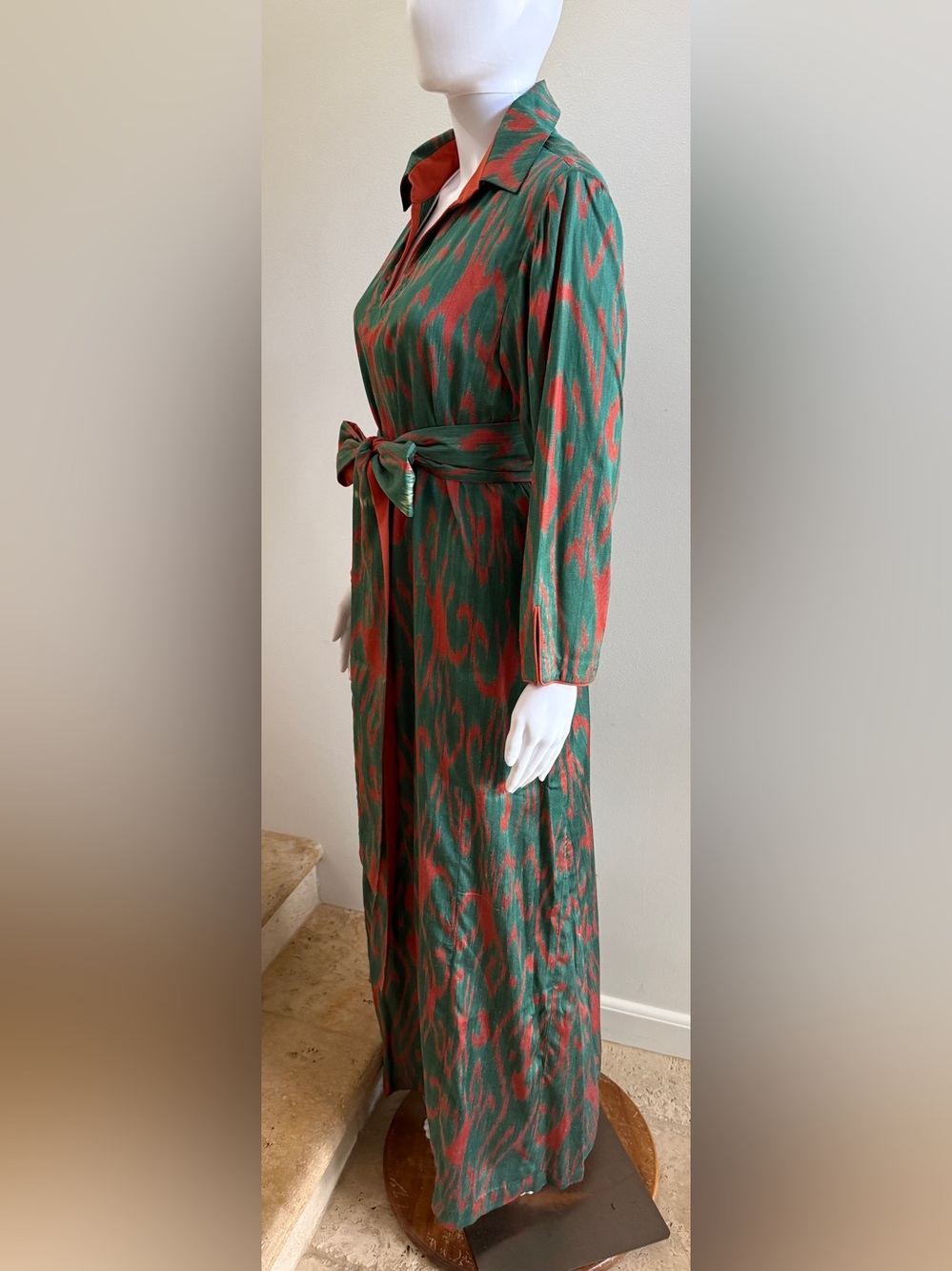 IBU MOVEMENT Ikat-Print Shirt Maxi Dress, Size XL - Picture 5 of 6